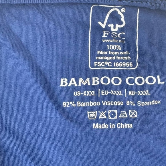 BAMBOO Blue Boxer Briefs with Elastic Waistband - Picture 4 of 7